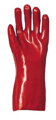 Gants PVC rouge synthétique enduit - Protection chimique