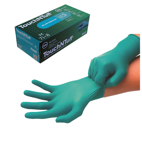 Gants nitriles Touch N Tuff jetables poudrés alimentaires