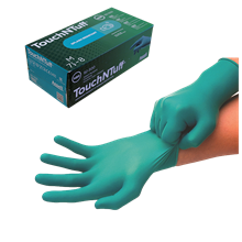 Gants nitriles Touch N Tuff jetables poudrés alimentaires